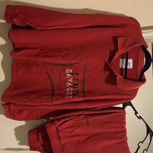 Savage X Fenty Red Sweatshirt and Joggers